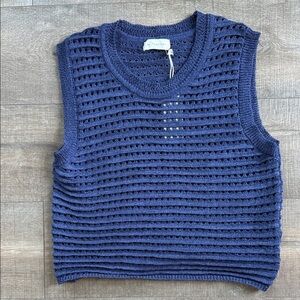 Navy Blue Sleeveless Sweater